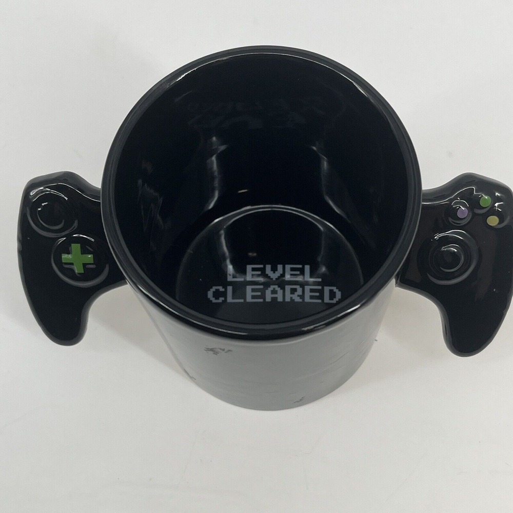 Level Cleared Gaming Mug Controller Two Handle Competition Gamer Fun